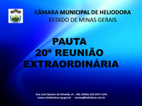 20ª REUNIÃO EXTRAORDINÁRIA  DA 2ª SESSÃO LEGISLATIVA DA 19ª LEGISLATURA