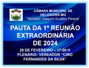 PAUTA DA 1ª REUNIÃO EXTRAORDINÁRIA DE 2024