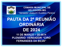 PAUTA DA  2ª REUNIÃO ORDINÁRIA DE 2024