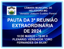 PAUTA DA 3ª REUNIÃO EXTRAORDINÁRIA DE 2024